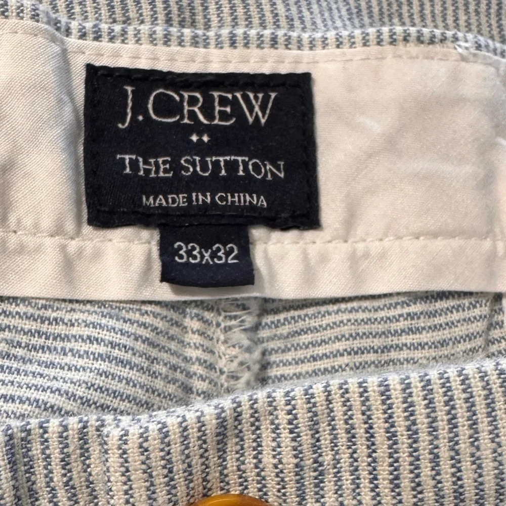 J. Crew - The Sutton - Men's Blue & White pin striped linen blend Pants